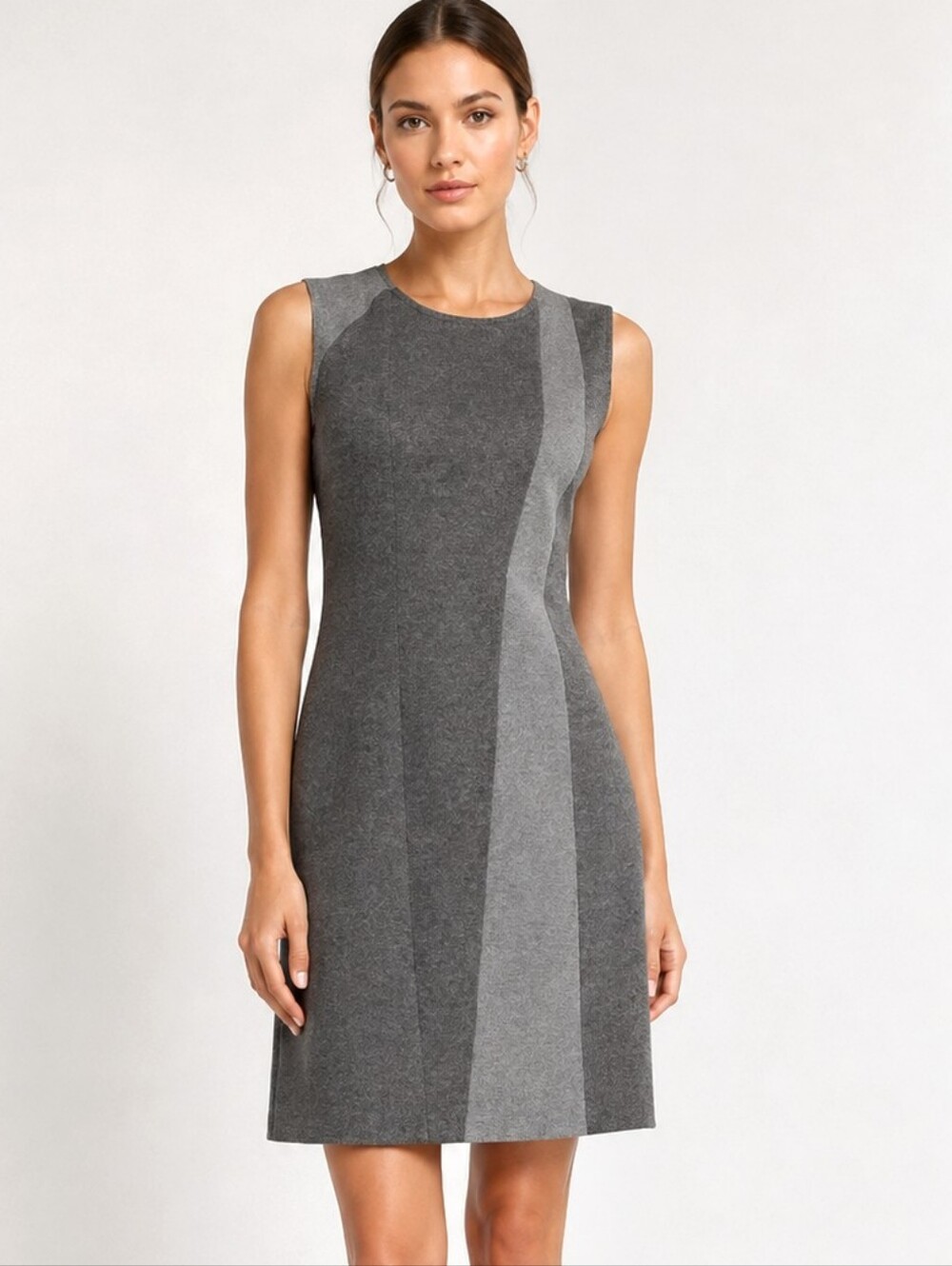 Elie Tahari Gray Sheath Dress Alayna style Sleeveless